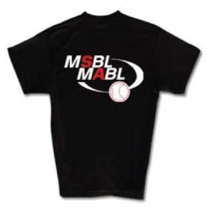   Sports MSBL T Adult Tee Shirt with MSBL Logo Gray Size Medium: Sports