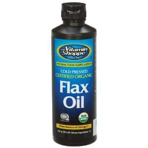  Vitamin Shoppe   Certified Organic Flax Oil, 16 fl oz 