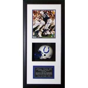 Johnny Unitas Baltimore Colts Shadow Box Memories with Autographed 