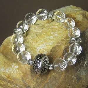  Balinese Clear Quartz Crystal Bracelet 