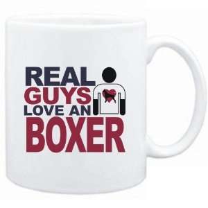 Mug White  Real guys love a Boxer  Dogs  Sports 
