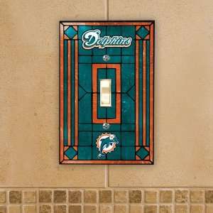  Miami Dolphins NFL Art Glass Switch Plate: Sports 