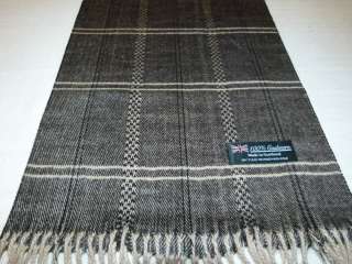 New 100% Cashmere Black White Scotland Wool Herringbone Check Plaid 