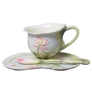  Lotus Flower Porcelain Coffee Cup Set