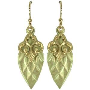  Jody Coyote Pale Green Gold Leaf Earrings QM695 Jewelry
