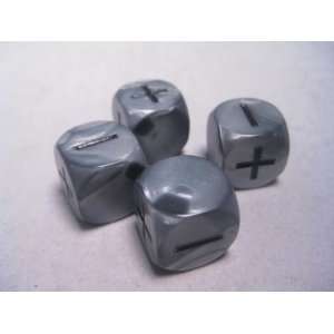  Fudge Dice Olympic Silver (4 dice in plastic tube) Toys & Games