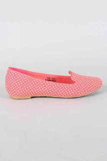   Dots Loafer Ballet Flats Red Coral Black Dollhouse Teenz 5.5 11  