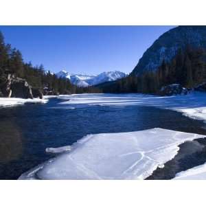 Frozen Bow River, Banff, Alberta, Canada, North America Photographic 