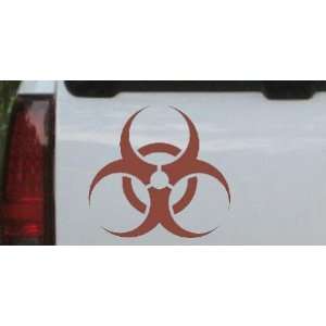 Brown 10in X 9.3in    Bio Hazard Warning Car Window Wall Laptop Decal 