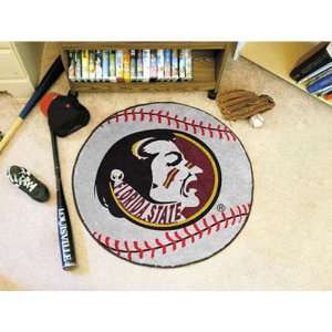   State Seminoles NCAA Baseball Round Floor Mat (29) Seminole Logo