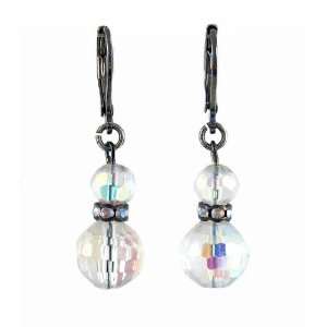  Earrings   E269   Crystal Rondelle & Glass Beads (10mm 