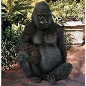   Western Lowland Gorilla Giant Great Ape Statue Patio, Lawn & Garden