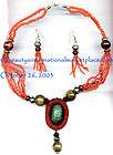 Scarab Beetle Glass Beads Costume Jewelry/Jewellery Necklace Set