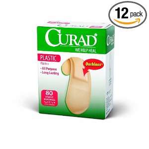  Curad Regular Size Bandages, Plastic, 80 Count Boxes (Pack 