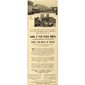  1923 Ad London North Eastern Railway Train Tour Routes 