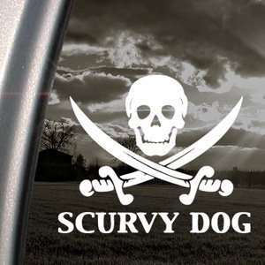  Scurvy Dog Skull Decal Car Truck Window Sticker 