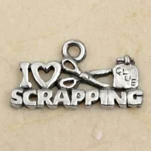 I LOVE SCRAPPING Scrapbooking Pewter Charm: Home & Kitchen