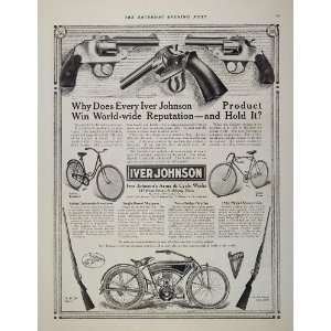  1911 Iver Johnson Arms & Cycle Works Motorcycle Guns Ad 