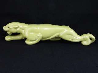  modern rare light green color crouching panther or leopard tv lamp