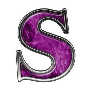 : Reflective Letter S with Inferno Purple Flames   12 h   REFLECTIVE 