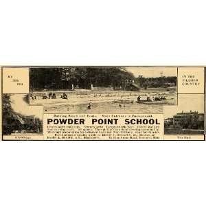  1912 Ad Powder Point School Beach Boats Pilgrim Hall 