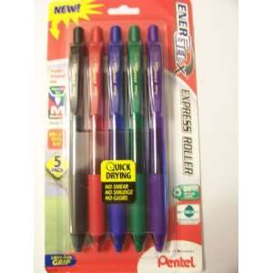 Pentel EnerGelX Express Roller Medium Ink Multicolored 5 