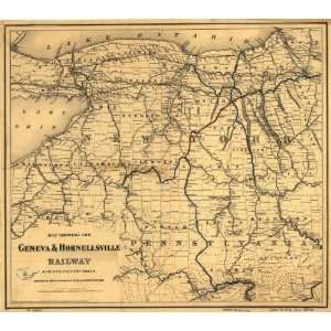    1875 Railroad map of New York & Pennsylvania RR