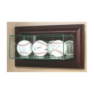  Personalized Wall Mounted Glass Triple Baseball Display 
