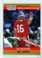 90 Pro Set Joe Montana San Francisco 49ers NFL POY  