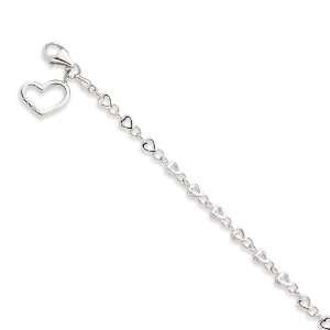  Sterling Silver Heart Link Bracelet Vishal Jewelry 