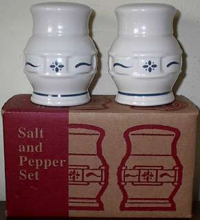  Pottery Woven Traditions Salt and Pepper Shakers in Box  