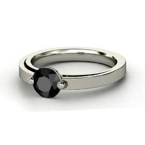    Pinch Ring, Round Black Diamond Sterling Silver Ring: Jewelry
