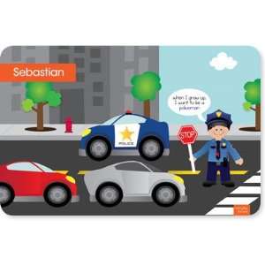   Laminated Placemats   Police On Duty (Black Hair Boy)
