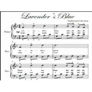   : Lavenders Blue Easy Piano Sheet Music: Traditional Folk Song: Books