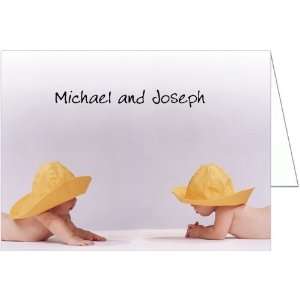   Rainhat Babies Twins Baby Thank You Cards   Set of 20 Baby