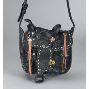Black Leather Saddle Bag 