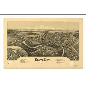  Historic Grove City, Pennsylvania, c. 1901 (M) Panoramic 