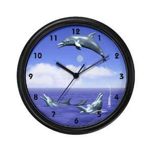  Dolphin Jump Daytime Wildlife Wall Clock by CafePress 