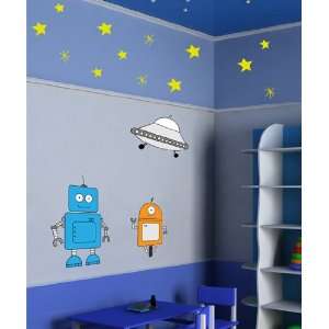  Wall Decal Vinyl Sticker Robots Alphabets Stars and UFO 