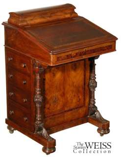SWC Burled Walnut Davenport Desk, c.1860  