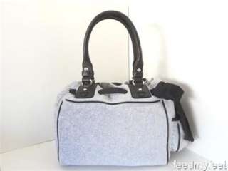 Juicy Couture Grey Velour Rhinestones Daydreamer Handbag Shoulder Bag 