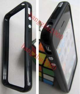Black Bumper Frame Case Cover for iphone 4 4G 4S W/Side Button New in 