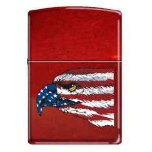  American Eagle and Flag Red Matte Zippo Lighter: Health 