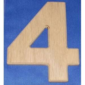  Wood Letters & Numbers 4 Inch Number 4