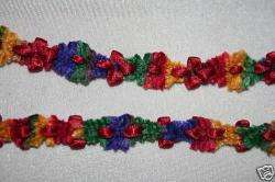 Yellow Lime Red Purple VARIEGATED Chenille ROCOCO Trim  