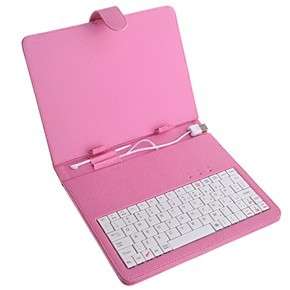 NEW 7 inch PINK Leather USB KeyBoard Case_MID_ePad_NOVO7_A9_A10 