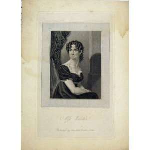   : 1845 Antique Print Portrait Miss Walstein John Bell: Home & Kitchen