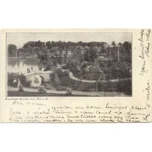 1906 Vintage Postcard   Rose Island at Glen Oak Park   Peoria Illinois