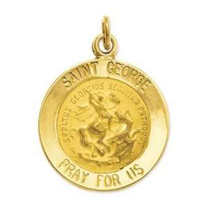   IceCarats Designer Jewelry Gift 14K Saint George Medal Charm: Jewelry