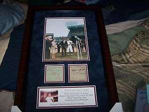 16x25 Framed Robert F Kennedy autographed with Mickey Mantle JSA Full 
